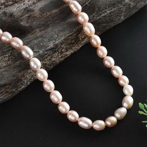 NWOT Multi Color Freshwater Pearl Rice Shape Necklace in Rhodium Over Sterling